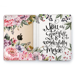 Lex Altern Peonies Book Case for your Apple tablet.