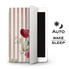 Lex Altern Apple iPad Case Striped Peonies