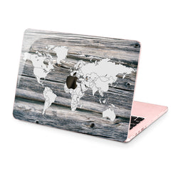 Lex Altern Hard Plastic MacBook Case Wooden Continents