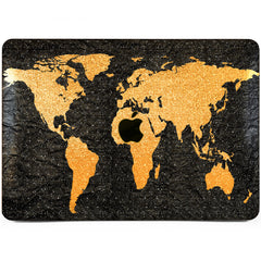 Lex Altern MacBook Glitter Case Black and Yellow Map