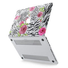 Lex Altern Hard Plastic MacBook Case Zebra Flowers