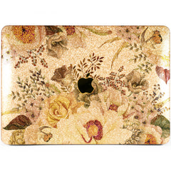 Lex Altern MacBook Glitter Case White Flowers Pattern