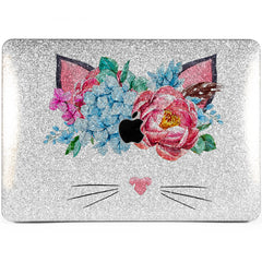 Lex Altern MacBook Glitter Case Floral Cat