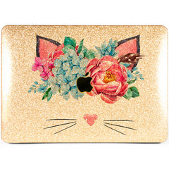 Lex Altern MacBook Glitter Case Floral Cat