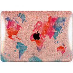 Lex Altern MacBook Glitter Case Travelling Map