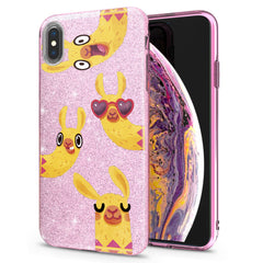 Lex Altern iPhone Glitter Case Funny Yellow Llama