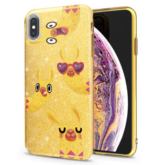 Lex Altern iPhone Glitter Case Funny Yellow Llama