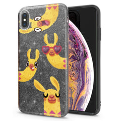 Lex Altern iPhone Glitter Case Funny Yellow Llama