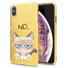 Lex Altern iPhone Glitter Case Grumpy Feline