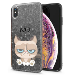 Lex Altern iPhone Glitter Case Grumpy Feline