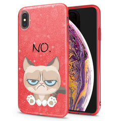 Lex Altern iPhone Glitter Case Grumpy Feline