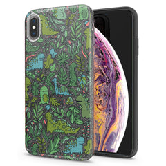 Lex Altern iPhone Glitter Case Green Kawaii Dragons