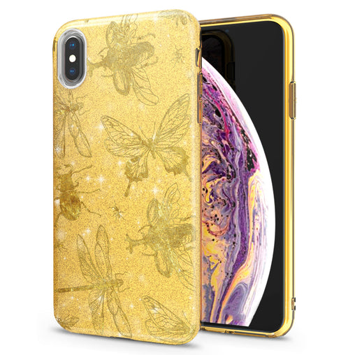 Lex Altern iPhone Glitter Case Golden Insects