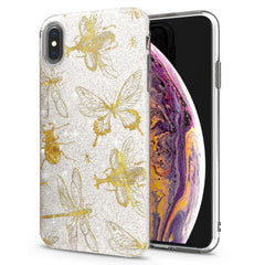 Lex Altern iPhone Glitter Case Golden Insects