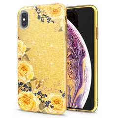 Lex Altern iPhone Glitter Case Yellow Roses