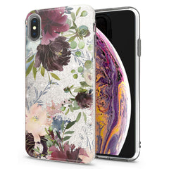 Lex Altern iPhone Glitter Case Purple Flowers