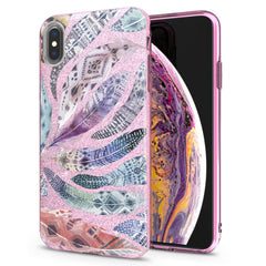 Lex Altern iPhone Glitter Case Colorful Feathers