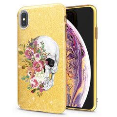 Lex Altern iPhone Glitter Case Floral Skull