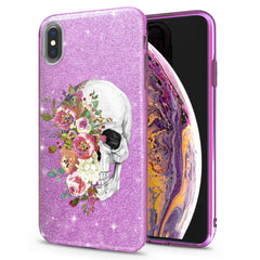 Lex Altern iPhone Glitter Case Floral Skull