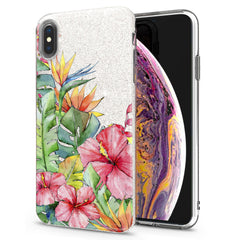 Lex Altern iPhone Glitter Case Tropical Flowers