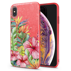 Lex Altern iPhone Glitter Case Tropical Flowers