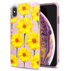 Lex Altern iPhone Glitter Case Bright Yellow Daisies