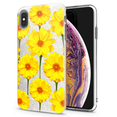 Lex Altern iPhone Glitter Case Bright Yellow Daisies