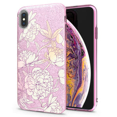 Lex Altern iPhone Glitter Case Peony Graphic