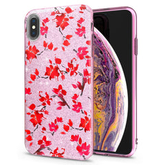 Lex Altern iPhone Glitter Case Watercolor Red Blossom