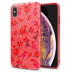 Lex Altern iPhone Glitter Case Watercolor Red Blossom