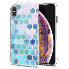 Lex Altern iPhone Glitter Case Blue Honeycomb