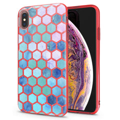 Lex Altern iPhone Glitter Case Blue Honeycomb