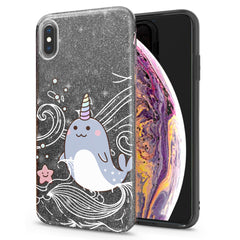 Lex Altern iPhone Glitter Case Cute Narwhal