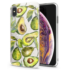 Lex Altern iPhone Glitter Case Avocado Pattern