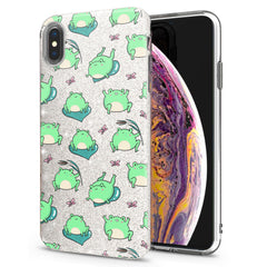 Lex Altern iPhone Glitter Case Kawaii Frogs Pattern