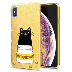 Lex Altern iPhone Glitter Case Cat Antidepressant