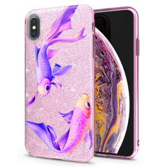 Lex Altern iPhone Glitter Case Purple Fishes