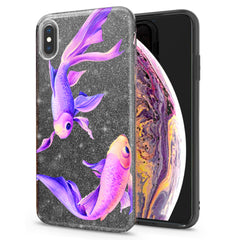 Lex Altern iPhone Glitter Case Purple Fishes