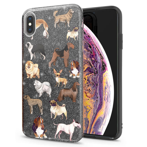 Lex Altern iPhone Glitter Case Dogs Pattern