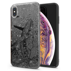 Lex Altern iPhone Glitter Case Drawing Whale