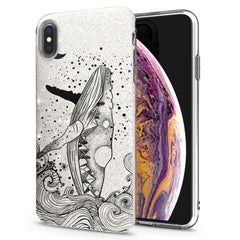 Lex Altern iPhone Glitter Case Drawing Whale