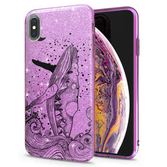 Lex Altern iPhone Glitter Case Drawing Whale