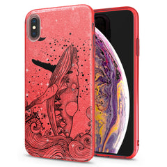 Lex Altern iPhone Glitter Case Drawing Whale