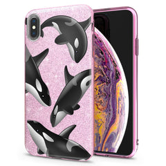 Lex Altern iPhone Glitter Case Watercolor Killer Whales