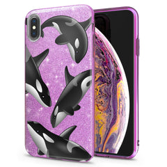 Lex Altern iPhone Glitter Case Watercolor Killer Whales