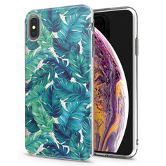 Lex Altern iPhone Glitter Case Green Monstera Theme