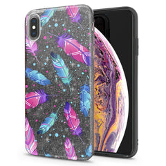 Lex Altern iPhone Glitter Case Bright Pink Feathers