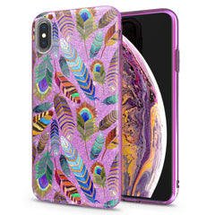 Lex Altern iPhone Glitter Case Gentle Feathers Pattern