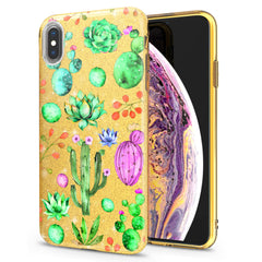 Lex Altern iPhone Glitter Case Green Cactuses