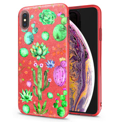 Lex Altern iPhone Glitter Case Green Cactuses